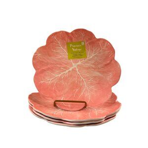 Primrose Vintage Pink Cabbage Leaf Melamine Dinner plates set of 4-11"-NEW